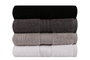 Aucune Juego de 4 toallas de mano - 50 x 90 cm - Blanco, Gris, Antracita, Negro